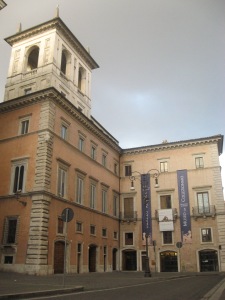 Palazzo Altemps, with a decorative loggia in place of a defensive tower.
